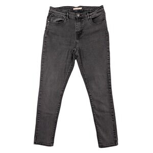 Levis 721 High‎ Rise Skinny Jeans Womens 32 Washed Black Denim Pants